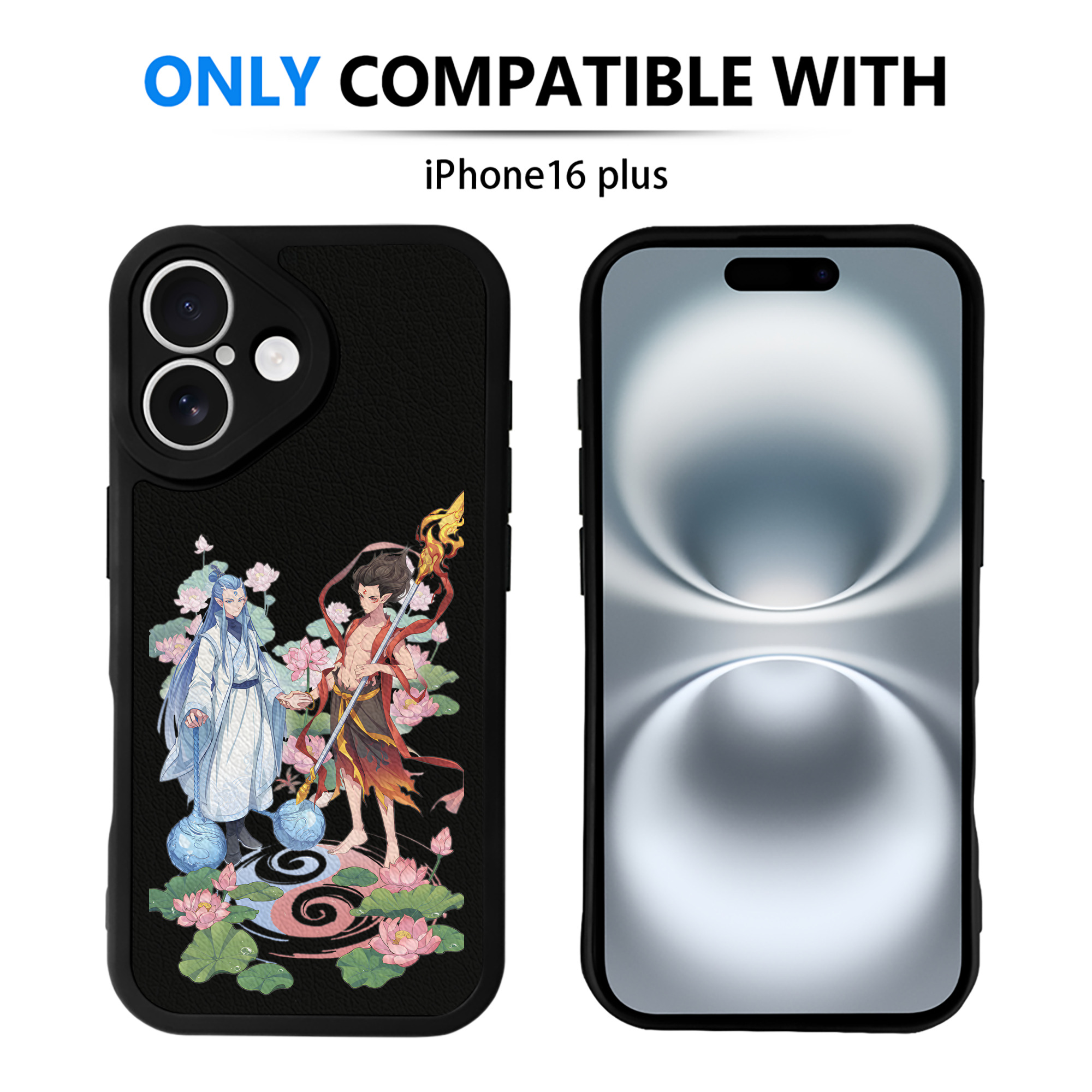 （画像用） Ne Zha 2 ナタ 魔童の大暴れ 【iPhone 16シリーズ対応】シリコンスマホケース（レザー調） 材質：シリコン